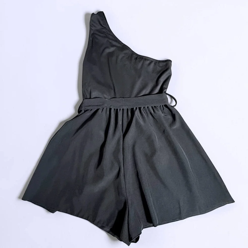SHEIN Lot of 3 Black One Shoulder Romper Ribbed Colorful & Striped Tank Dress M - Picture 3 of 16